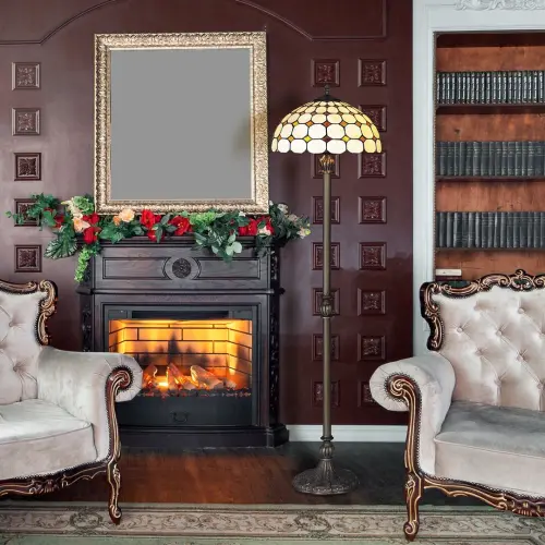 Stojanové svietidlo RABALUX 8078 2x60W E27 230V IP20 vitrážne sklo, bronzové